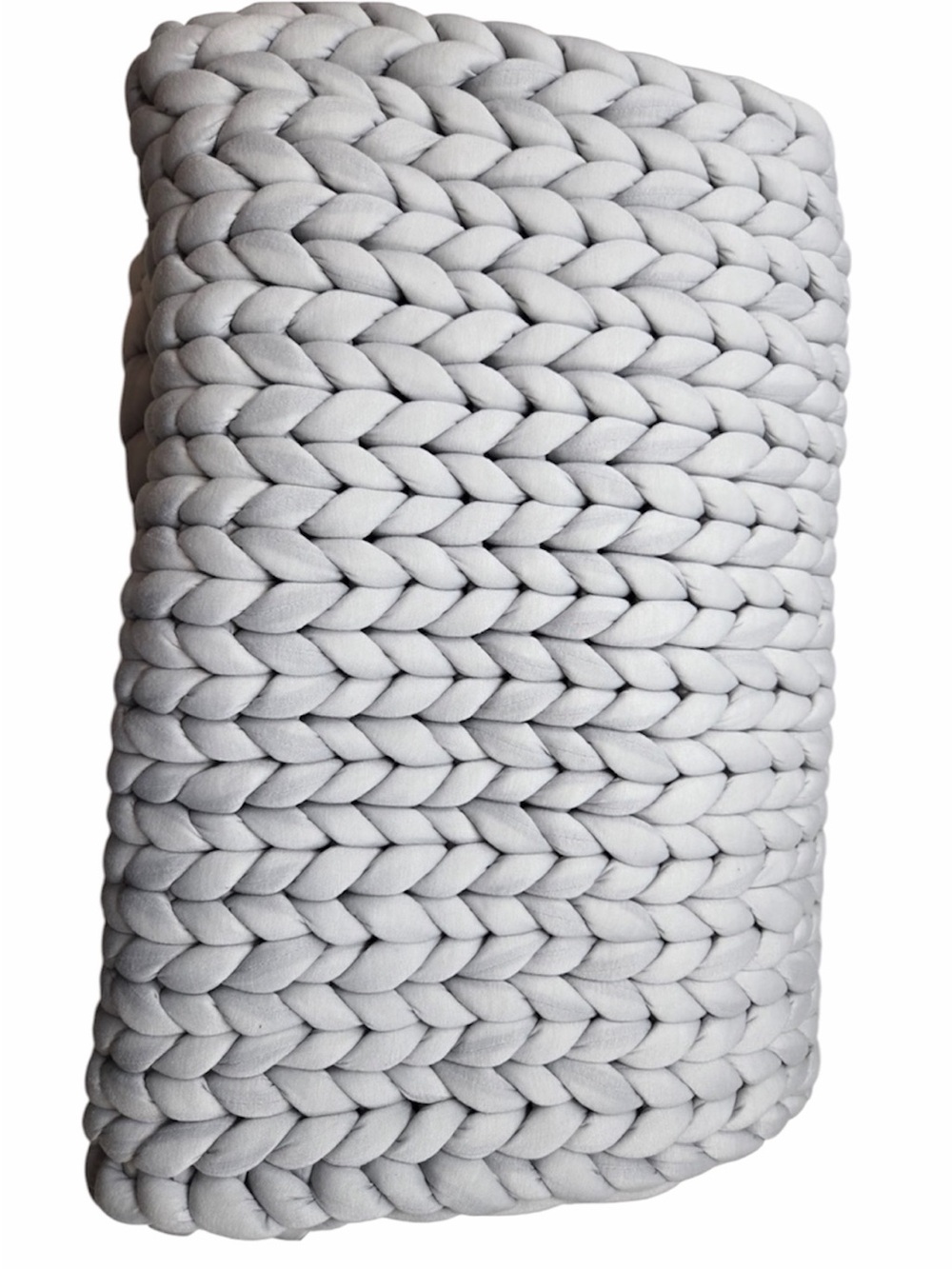 NWOT QUINCE Heavy Weighted Knit Chunky Blanket Light Grey 1174